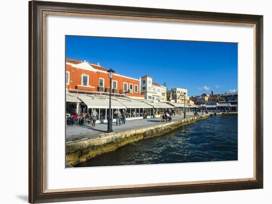 View of the Venetian Port of Chania, Crete, Greek Islands, Greece, Europe-Michael Runkel-Framed Photographic Print