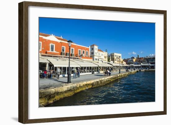 View of the Venetian Port of Chania, Crete, Greek Islands, Greece, Europe-Michael Runkel-Framed Photographic Print