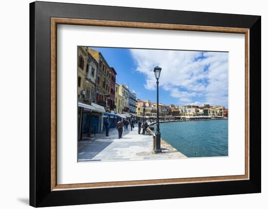 View of the Venetian Port of Chania, Crete, Greek Islands, Greece, Europe-Michael Runkel-Framed Photographic Print