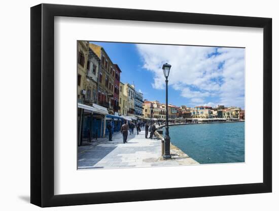 View of the Venetian Port of Chania, Crete, Greek Islands, Greece, Europe-Michael Runkel-Framed Photographic Print