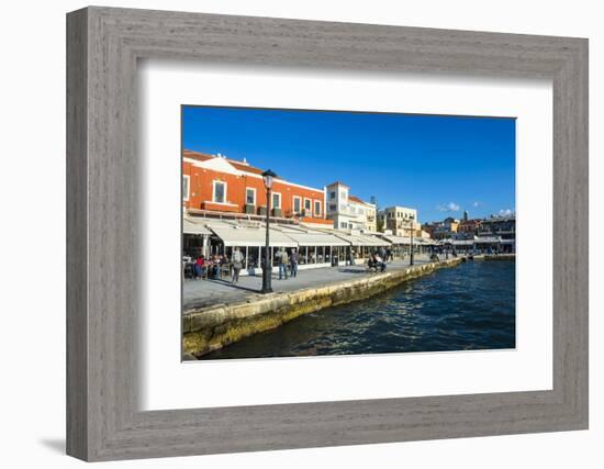 View of the Venetian Port of Chania, Crete, Greek Islands, Greece, Europe-Michael Runkel-Framed Photographic Print