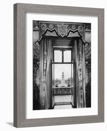 View of the Victoria Monument from Inside Buckingham Palace, London, 1935-null-Framed Giclee Print