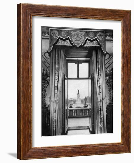 View of the Victoria Monument from Inside Buckingham Palace, London, 1935-null-Framed Giclee Print