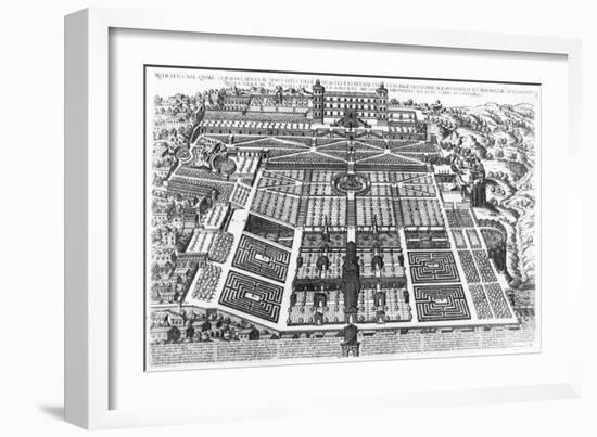 View of the Villa D'Este and Gardens, 1575-Mario Cartaro-Framed Giclee Print