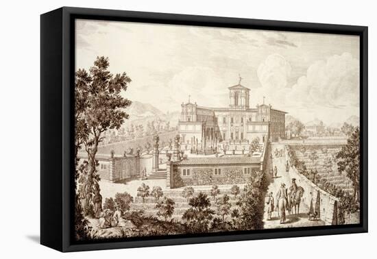 View of the Villa Di Montughi, from 'Views of Tuscany' by Giuseppe Bouchard, Published 1744-57-Giuseppe Zocchi-Framed Premier Image Canvas