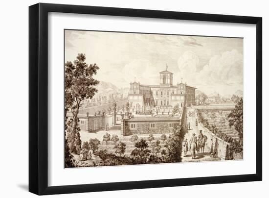 View of the Villa Di Montughi, from 'Views of Tuscany' by Giuseppe Bouchard, Published 1744-57-Giuseppe Zocchi-Framed Giclee Print