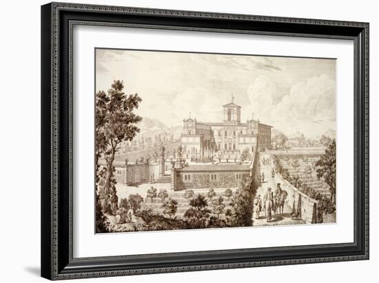 View of the Villa Di Montughi, from 'Views of Tuscany' by Giuseppe Bouchard, Published 1744-57-Giuseppe Zocchi-Framed Giclee Print