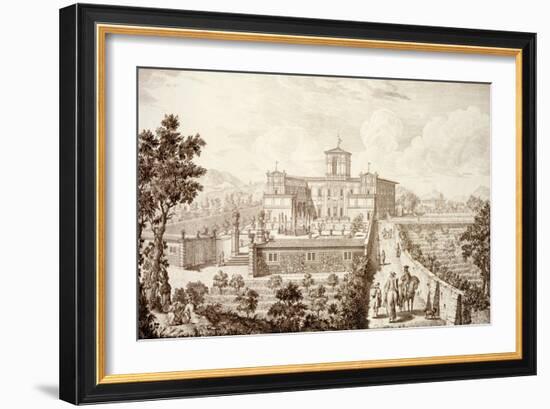 View of the Villa Di Montughi, from 'Views of Tuscany' by Giuseppe Bouchard, Published 1744-57-Giuseppe Zocchi-Framed Giclee Print