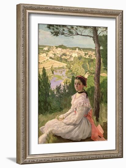 View of the Village, Castelnau, 1868-Frederic Bazille-Framed Giclee Print