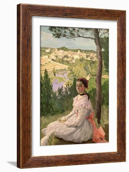 View of the Village, Castelnau, 1868-Frederic Bazille-Framed Giclee Print