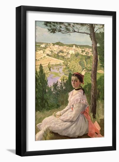 View of the Village, Castelnau, 1868-Frederic Bazille-Framed Giclee Print