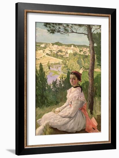 View of the Village, Castelnau, 1868-Frederic Bazille-Framed Giclee Print