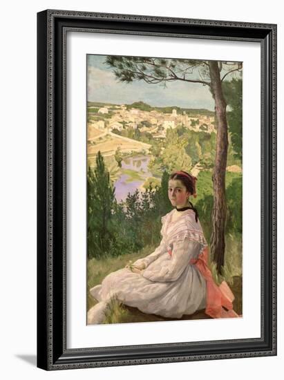 View of the Village, Castelnau, 1868-Frederic Bazille-Framed Giclee Print