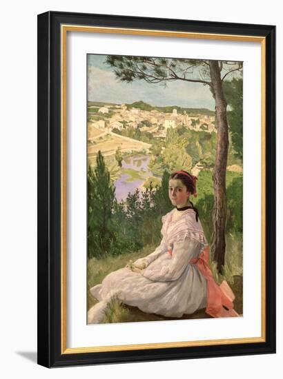 View of the Village, Castelnau, 1868-Frederic Bazille-Framed Giclee Print