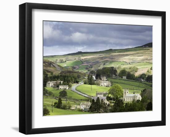 View of the Village of Langthwaite in Arkengarthdale, Yorkshire, England, United Kingdom-John Woodworth-Framed Photographic Print