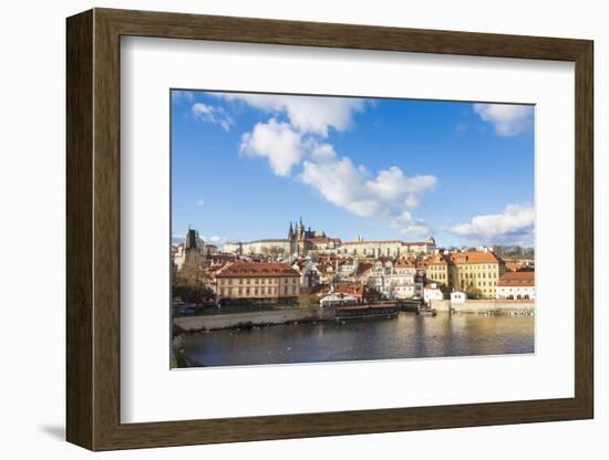 View of the Vltava River surrounded by the historical buildings, Prague, Czech Republic, Europe-Roberto Moiola-Framed Photographic Print