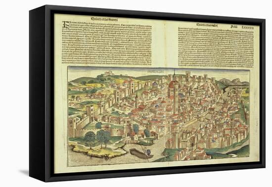 View of the Walled City of Florence, from the Nuremberg Chronicle by Hartmann Schedel 1493-null-Framed Premier Image Canvas