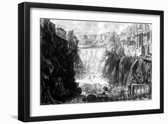 View of the Waterfall at Tivoli, from the 'Views of Rome' Series, C.1760-Giovanni Battista Piranesi-Framed Giclee Print