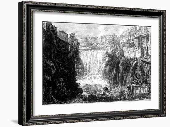 View of the Waterfall at Tivoli, from the 'Views of Rome' Series, C.1760-Giovanni Battista Piranesi-Framed Giclee Print