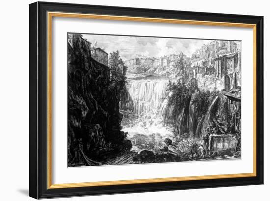 View of the Waterfall at Tivoli, from the 'Views of Rome' Series, C.1760-Giovanni Battista Piranesi-Framed Giclee Print