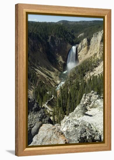 View of the Waterfall in the Grand Canyon of the Yellowstone, Yellowstone National Park, Wyoming-Natalie Tepper-Framed Stretched Canvas