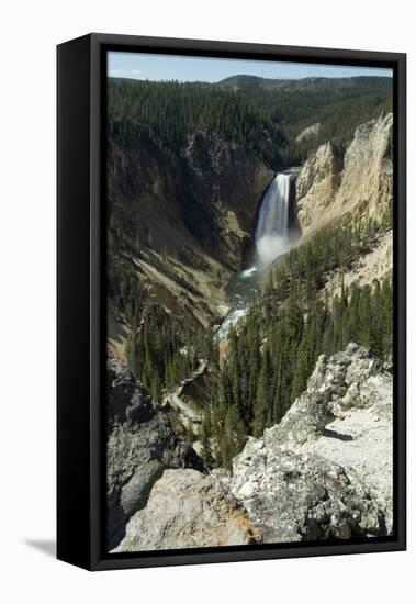 View of the Waterfall in the Grand Canyon of the Yellowstone, Yellowstone National Park, Wyoming-Natalie Tepper-Framed Stretched Canvas