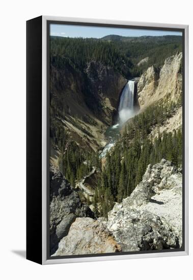 View of the Waterfall in the Grand Canyon of the Yellowstone, Yellowstone National Park, Wyoming-Natalie Tepper-Framed Stretched Canvas