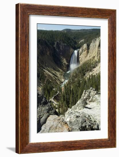 View of the Waterfall in the Grand Canyon of the Yellowstone, Yellowstone National Park, Wyoming-Natalie Tepper-Framed Photo