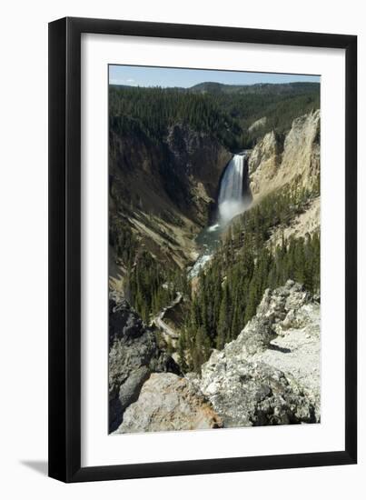 View of the Waterfall in the Grand Canyon of the Yellowstone, Yellowstone National Park, Wyoming-Natalie Tepper-Framed Photo