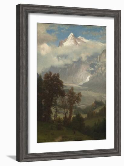 View of the Wetterhorn from the Valley of Grindelwald-Albert Bierstadt-Framed Giclee Print