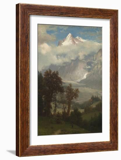 View of the Wetterhorn from the Valley of Grindelwald-Albert Bierstadt-Framed Giclee Print