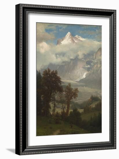 View of the Wetterhorn from the Valley of Grindelwald-Albert Bierstadt-Framed Giclee Print