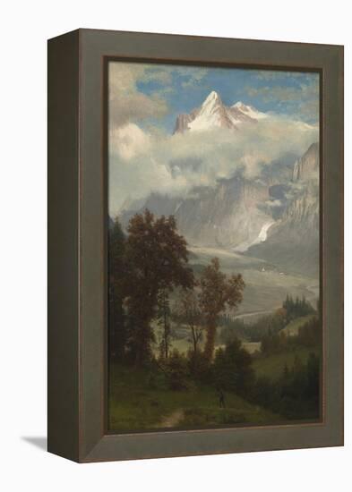 View of the Wetterhorn from the Valley of Grindelwald-Albert Bierstadt-Framed Premier Image Canvas