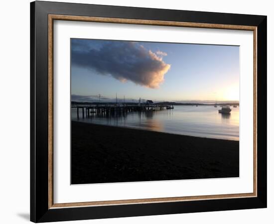 View of the wharf at Russell, Northland, New Zealand-null-Framed Photographic Print