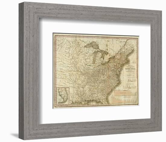 View of the Whole Internal Navigation of the United States, c.1830-Henry S^ Tanner-Framed Art Print