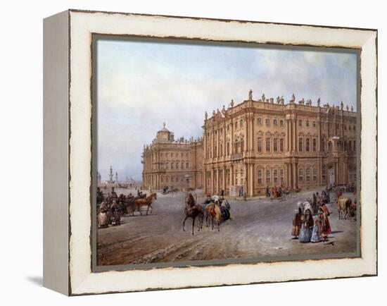 View of the Winter Palace in Saint Petersburg in 1843 by Vasily Sodovnikof-null-Framed Premier Image Canvas