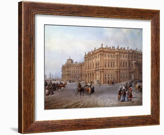 View of the Winter Palace in Saint Petersburg in 1843 by Vasily Sodovnikof-null-Framed Photographic Print