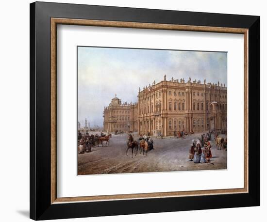 View of the Winter Palace in Saint Petersburg in 1843 by Vasily Sodovnikof-null-Framed Photographic Print