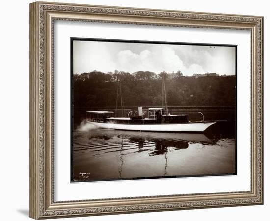 View of the Yacht "Coronet" of the New York Yacht, Launch and Engine Co. on the Harlem River, New…-Byron Company-Framed Giclee Print