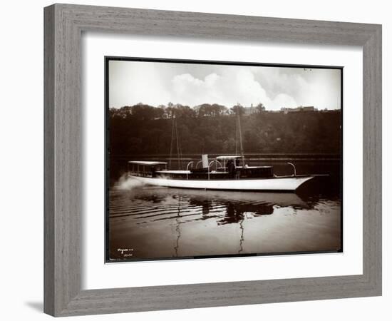 View of the Yacht "Coronet" of the New York Yacht, Launch and Engine Co. on the Harlem River, New…-Byron Company-Framed Giclee Print