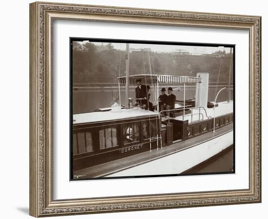 View of the Yacht "Coronet" of the New York Yacht, Launch and Engine Co. on the Harlem River, New…-Byron Company-Framed Giclee Print