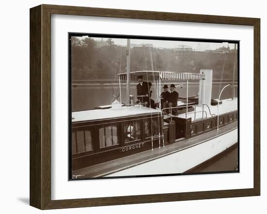 View of the Yacht "Coronet" of the New York Yacht, Launch and Engine Co. on the Harlem River, New…-Byron Company-Framed Giclee Print