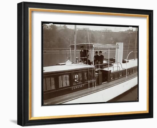 View of the Yacht "Coronet" of the New York Yacht, Launch and Engine Co. on the Harlem River, New…-Byron Company-Framed Giclee Print