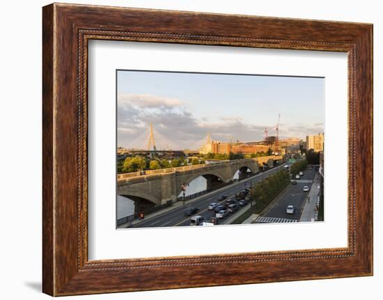 View of the Zakim Bridge across the Charles River, Boston, Massachusetts-Jerry and Marcy Monkman-Framed Photographic Print