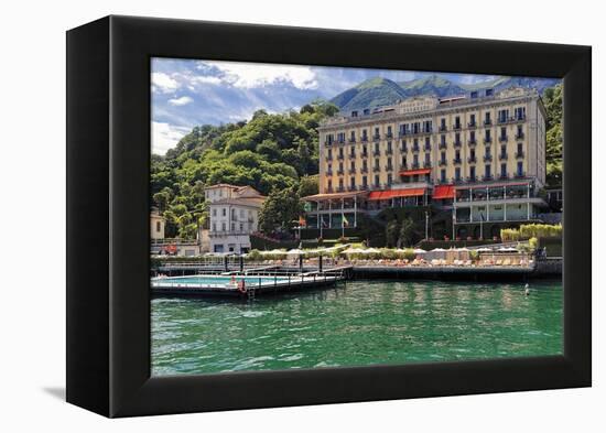 View of ther Grand Hotel Tremezzo  from Lake Como, Lombardy, Italy-George Oze-Framed Premier Image Canvas