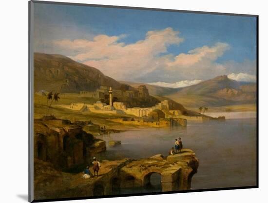 View of Tiberias on the Sea of Galilee (Oil on Canvas)-David Roberts-Mounted Giclee Print