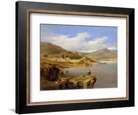 View of Tiberius on the Sea of Galilee-David Roberts-Framed Giclee Print