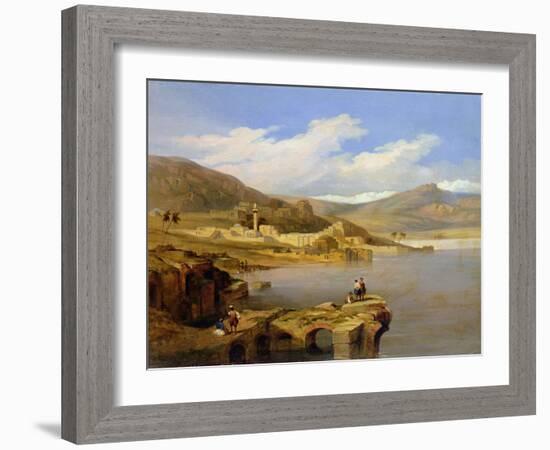 View of Tiberius on the Sea of Galilee-David Roberts-Framed Giclee Print