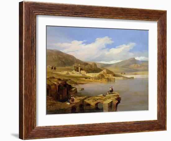 View of Tiberius on the Sea of Galilee-David Roberts-Framed Giclee Print