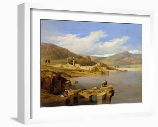 View of Tiberius on the Sea of Galilee-David Roberts-Framed Giclee Print